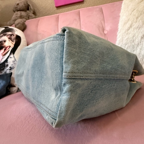 GUCCI SOHO DENIM Shoulder Bag Tote Brown Leather Tassel & Gold Hardware - Picture 10 of 16